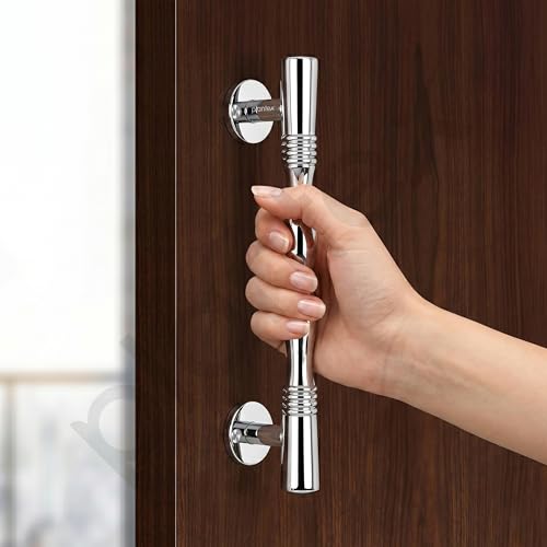 Image of Plantex Door Handle /Stainless Steel Main Door Handle /8 Inch Pull-Push Handle - Pack of 2 (S-143,Chrome)