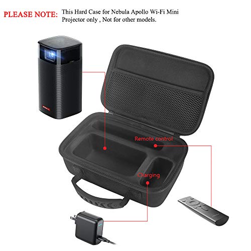 Image of Hard Case for Nebula Apollo Wi-Fi Mini Projector, Remote Control USB Flash Driver Accessories Storage Box, Shockproof Water Resistant Travel Carrying Bag