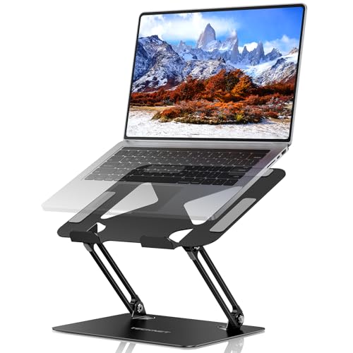 TECKNET Laptop Ständer Faltbarer Laptopständer Ergonomischer Laptop Stand Laptophalter aus Metall Laptop Halterung Notebook Stand Kompatibel für 10-17 3 Zoll Laptop Schwarz