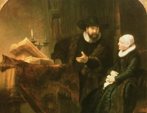 Affiche Rembrandt portrait Cornelius Anslo poster mural deco salon bureau 60x90cm
