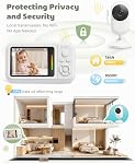 Moniteur de bébé sans fil WiFi Nécessaire : 2.8" Caméra portable avec montage à clips, 1080P HD Vidéo, 940nm Vision nocturne invisible, VOX Mode, 2-Way Audio, Capteur de température & Lullabies