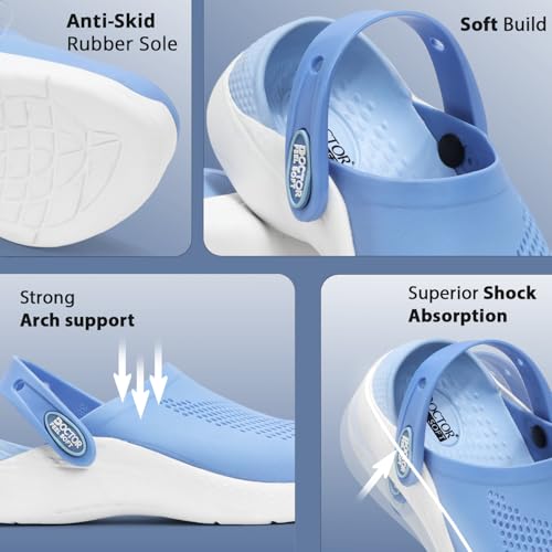 Image of Clogs for Women | Cushioned EVA Slip-On Sandals with Back Strap | Lightweight Anti-Slip Everyday Wear Footwear