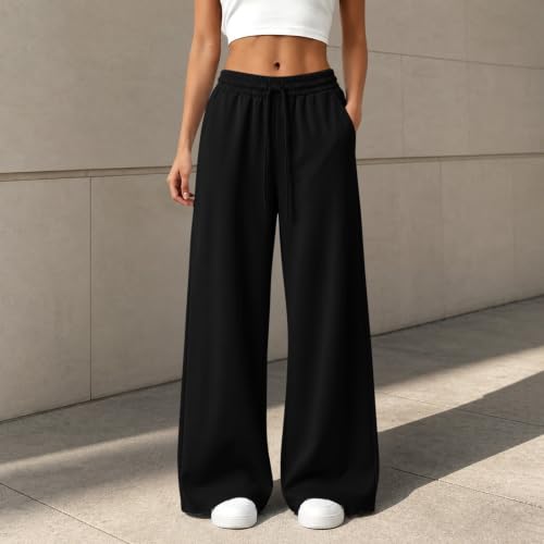 ENCURKUS Womens Wide Leg Sweatpants 2026 Fall Winter Drawstring Track Pants - image 3