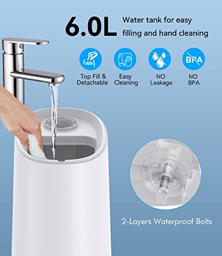 Enpuly 6L Top Fill Warm And Cool Mist Humidifiers For Bedroom/Large Room(Max 861Sq.ft), 12 Levels Dual Mists Air Humidifier, Essential Oil Tray, Sleep Mode, 12 Hrs Timer, Child Lock(White) #TOP1