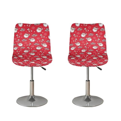 Image of Santa Claus Bar Stool Covers for Dinning Room Chairs Set of 2 Bar Stool Covers Waterproof Slip Resistant Dining Room Seat Cover Universal Size
