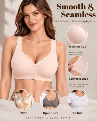 Wireless Bralette for Women, Seamless Light Support Bra - Image 3
