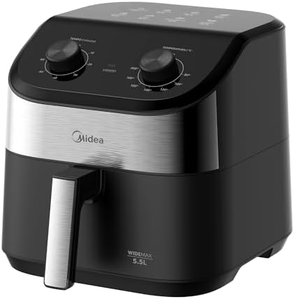 Fritadeira Midea Air Fryer 5,5L, design de dois botões, ampla fai...