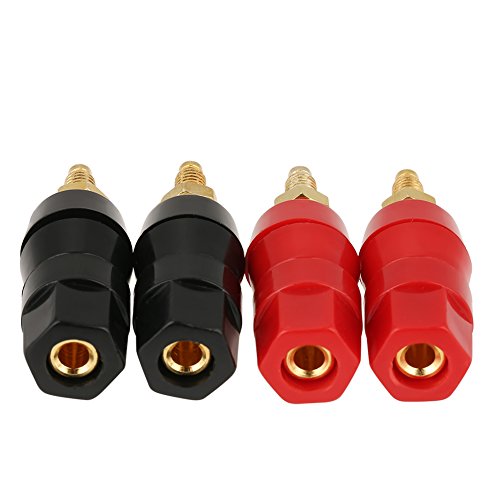 4 Pzs Conector Banana Panel Audio Negro y Rojo miniatura 6
