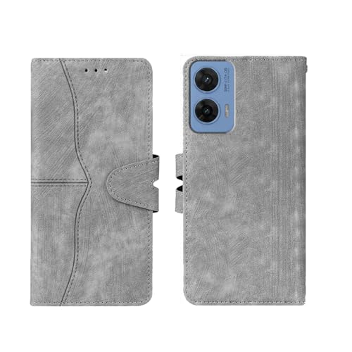 Image of amazon basics Moto G96 5G Flip Cover | Card Pockets Wallet & Stand | Flip Cover for Moto G96 5G (Gray)