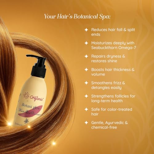 Image of Botani Glow Hair Conditioner- With Seabuckthorn, Hibiscus, Aloe Vera & Wheat Protein | Reduces Hair fall, Adds Volume, Repairs Damaged Hair, Revives Dull Hair with Frizz-Free Smoothness & Healthy Sheen | Paraben-Free |250 ml