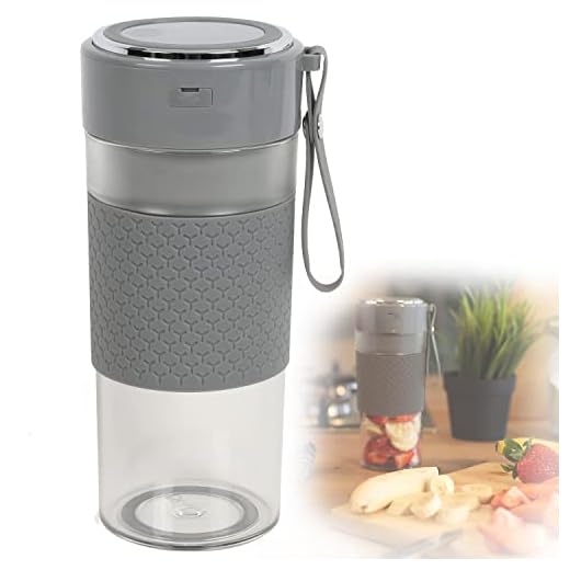 Batidora de vaso para smoothie Maker To Go pequeña, 300 ml, batidora portátil para batidos - picadora eléctrica con batería recargable con USB, 4 cuchillas de acero inoxidable