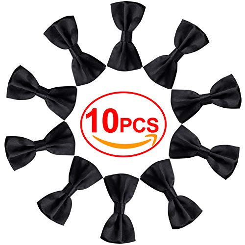 Elegant Pre-tied Bow ties Formal Tuxedo Bowtie Set with Adjustable Neck Band,Gift Idea For Men And Boys(5/8/10/20 Pcs), 10 Pcs6, Medium - Thumbnail 2