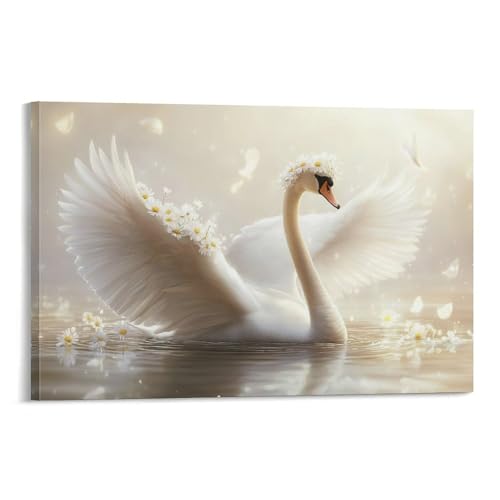 Art mural Le Cygne tableau moderne 50x75 cm décoration salon encadrée