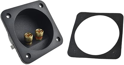 HAHIYO Square Speaker Box Terminal Cup Withstand Higher Sound Pressure Less Resonance Connect Securely Binding Post Connector Black for Subwoofer Box Tower Speakers, 2-way Square-80x80mm-2PCS