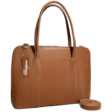 Maleta Executiva Feminina Pasta Notebook Tablet Bolsa Social Casual Laptop Ombro Transversal 14 15 15.6 15,6 16 17 Polegadas (Caramelo-prada, Grande)