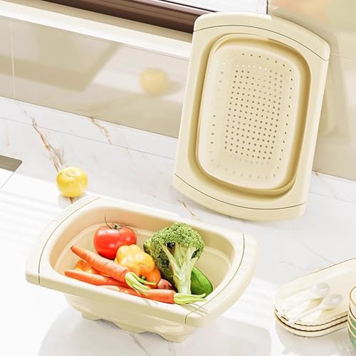 Faltbarer Abflusskorb für die Küchenspüle, tragbares Abtropfgestell und Gemüse-Waschfilter für Zuhause, Reisen, leicht zu reinigen und platzsparendes Küchenzubehör