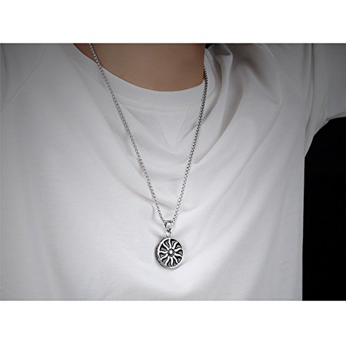 Yellow Chimes Pendant for Men and Boys Silver Pendants For Men | Stainless Steel Black Pendant Chain for Men | Birthday Gift for Men and Boys Anniversary Gift for Husband - Image 2