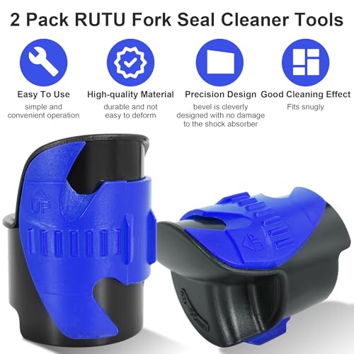 Image of RUTU Motorcycle Fork Seal Saver Cleaner Front Fork Seal Clean Tool Shock Repairing Absorber Tool 45mm-55mm 2pack Blue