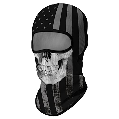 Image of Red Plume 5PCS Ghosts Skull Print Balaclava Full Face Ski Mask UV Protection for Motorcycle Riding Outdoor Sports Men & Women