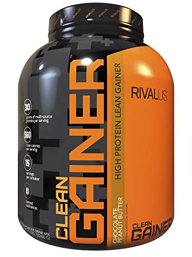 Rivalus Clean Gainer Chocolate Peanut Butter, 5 Pound - Delicious Lean Mass Gainer with Premium Dairy Proteins, Complex Carbohydrates, Quality Lipids, No Banned Substances, Made in USA