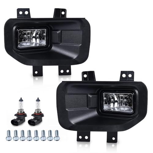 G-PLUS Clear Lens Front Bumper Fog Light Assembly Compatible with Ford F150 2015 2016 2017 Driving Fog Lamps w/ H10 Halogen Bulbs FL3Z15201B FO2592235