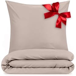 Nordico Cama 135 Ikea Blumtal Juego de Funda Nordica Cama de 135 - Microfibra Juego de Funda Edredon 220x220 y 2 Fundas de Almohada 70x40, Certificado Oeko-Tex, Muy Suave y Transpirable - Taupe