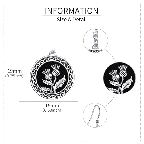 Scottish Thistle/Daffodil/Lily/Pressed Flower Earrings Sterling Silver Flower Dangle Earrings Jewelry Gifts for Women4