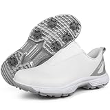 Wizeny Chaussures de Golf Femmes Casual Respirant Imperméable Chaussures de Golf Confort Décontractées Classiques,White Ash,36 EU