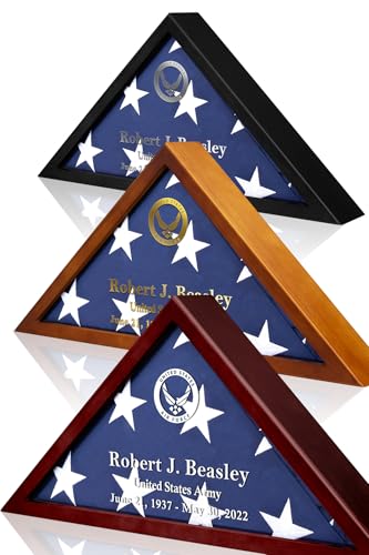 Custom Veteran Memorial Flag Display Case 5x9.5 Burial Flag Holder