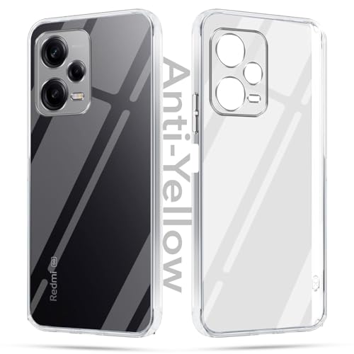 Image of Jkobi Lifetime Anti-Yellow Clear Back Cover Case for Xiaomi Redmi Note 12 Pro 5G (Sleek Hard Crystal | Shockproof and Camera Protection)