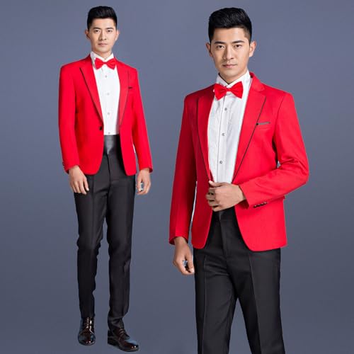 Kromoc Men's Two Pieces Suit Notch Lapel One Button Jacket Pants Wedding Formal Tuxedos4