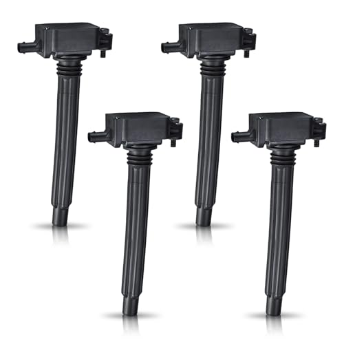 ENA Set of 4 Ignition Coil Pack Compatible with Ram Dodge Jeep Cherokee Renegade ProMaster Dart 500X City 2013-2020 2.4L L4 Replacement For C1828 UF751 UF754 C907 68242286AA 68080580AB 0221504050