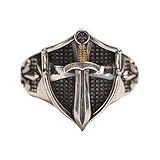 Fashion Frill Silver King Lion Silver Plated Stylish Silver Ring For Men Boys Girls Stainless Steel Dude Evil Eye Chain Rings for Men Boys Jewellery Love Gifts (American)