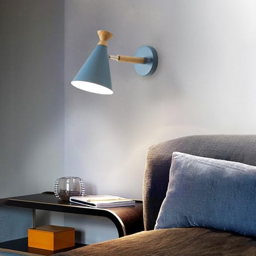 Lámparas de pared modernas y sencillas E27 con aplique de pared de pasillo ajustable de madera 4