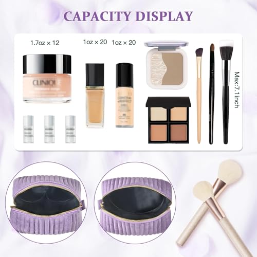 Image of COSHAYSOO Sister Birthday Gifts for Women Best Friend Bestie Friendship Fashion Makeup Bag Make Up Cosmetic Pouch Travel Size Toiletries Skin Care Essentials Organizer Purple Velvet Initial Letter Z