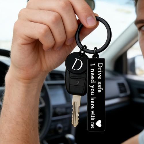 Image of drive safe keychain for him key rings for her men boyfriend