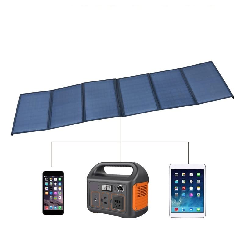 Pannello Solare Confezione Pieghevole Solare 12 Volt Scheda di Ricarica Solare Alimentatore Esterno Ad Alta Potenza 60w Pannello Solare 5v 12v