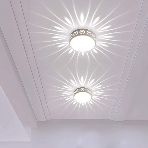 5W Ceiling Fixture Adjustable Flush Mount Light LED Modern for Porch Hallway 6500K