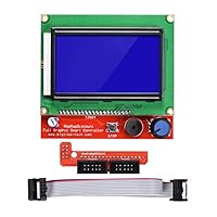 Hailege 3D-Drucker Reprap Smart Controller 12864 LCD-Display mit Smart Controller Board für 3D-Drucker RAMPS 1.4 Reprap Mendel Prusa 128x64 LCD Blaue Farbe