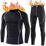 ZDQ Ropa Interior Térmica Invierno Hombre Esquí Té...: El conjunto de ropa base térmica está elaborado de manera exquisita, con un ajuste ajustado y hecho de telas elásticas que son cómodas de llevar y permiten disfrutar del deporte sin obstáculos. La ropa interior térmica está hecha de algodón de alta c...