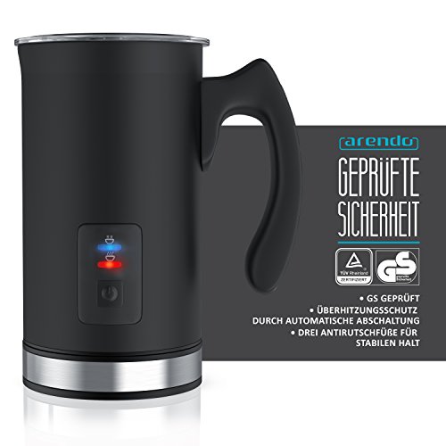 Arendo - automatischer Milchaufschäumer Edelstahl - elektrischer Milk Frother - rostfreies Edelstahl-Doppelwanddesign… – Bild 3
