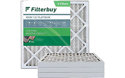 Promo 40% OFF Filterbuy 20x20x2 Air Filter MERV 13, Pleated HVAC AC Furnace Filters (4-Pack, Platinum)