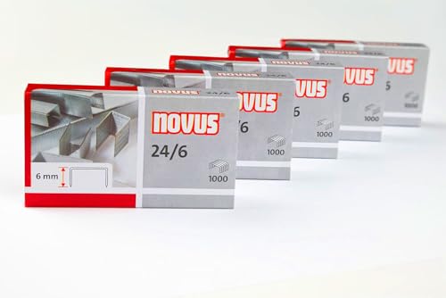 Novus Standardheftklammer 24/6, verzinkt, 1000 Stück pro Packung...
