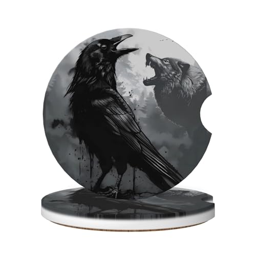 2 Pack Portavasos para Carro Decorativos de Cerámica 2.56 in