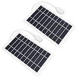 USB Solar Panel Charger,2pcs Portable Solar Panel Kit for Camera, Cell Phone Charging, Camping, Hiking, Outdoor Travel 5V 5W (White 2PCS)