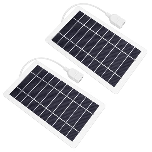 USB Solar Panel Charger,2pcs Portable Solar Panel Kit for Camera, Cell Phone Charging, Camping...
