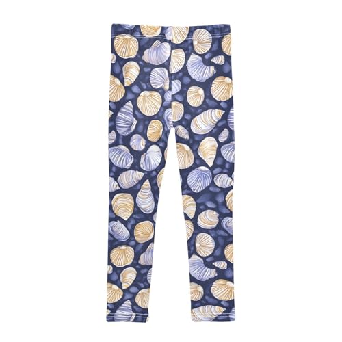 Marine Starfish Conch Girls Leggings Soft Stretch Workout Yoga Dance Pants for Kids Casual Tights2