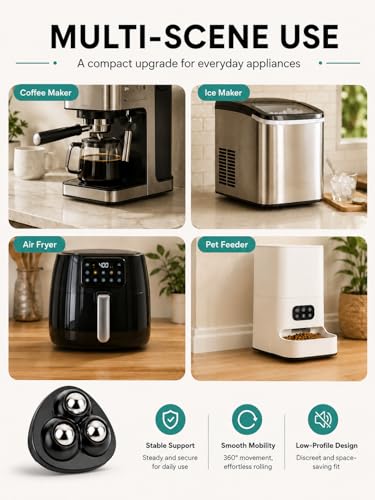 Image of 8 Pcs Appliance Caster - Appliance Slider, 360 Swivel Mini Ball Appliance Rollers for Kitchen Appliances, Sticky Universal Wheels for Air Fryer, Coffee Maker, Stand Mixer