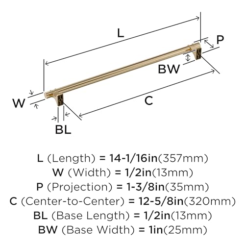Image of Amerock Davenport 12-5 /8 inch (320mm) Center-to-Center Golden Champagne Cabinet Pull, BP36698BBZ