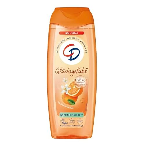 CD Dusche 'Glücksgefühl' | Belebendes Duschgel mit Gute-Laune-Duft | Mit Hydro-Dermal-Komplex | Für empfindliche Haut | ohne Mikroplastik & vegan | 300ml